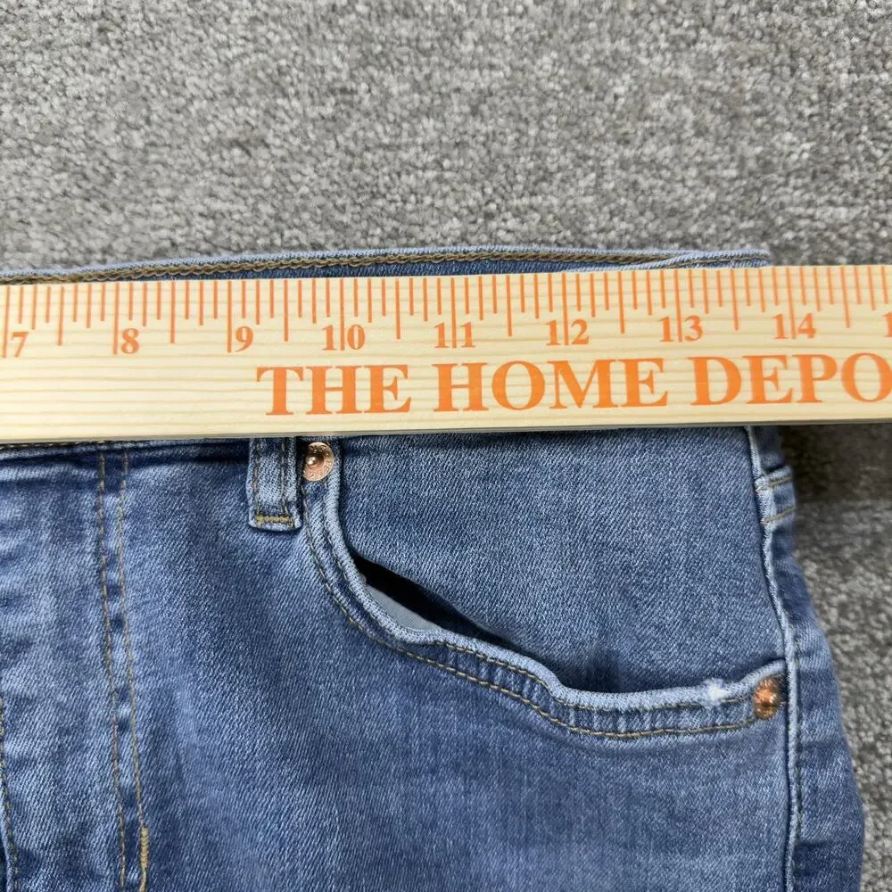 Free People Skinny Jeans Womens 27 Blue‎ Denim Distressed Fray Raw Hem 16515125